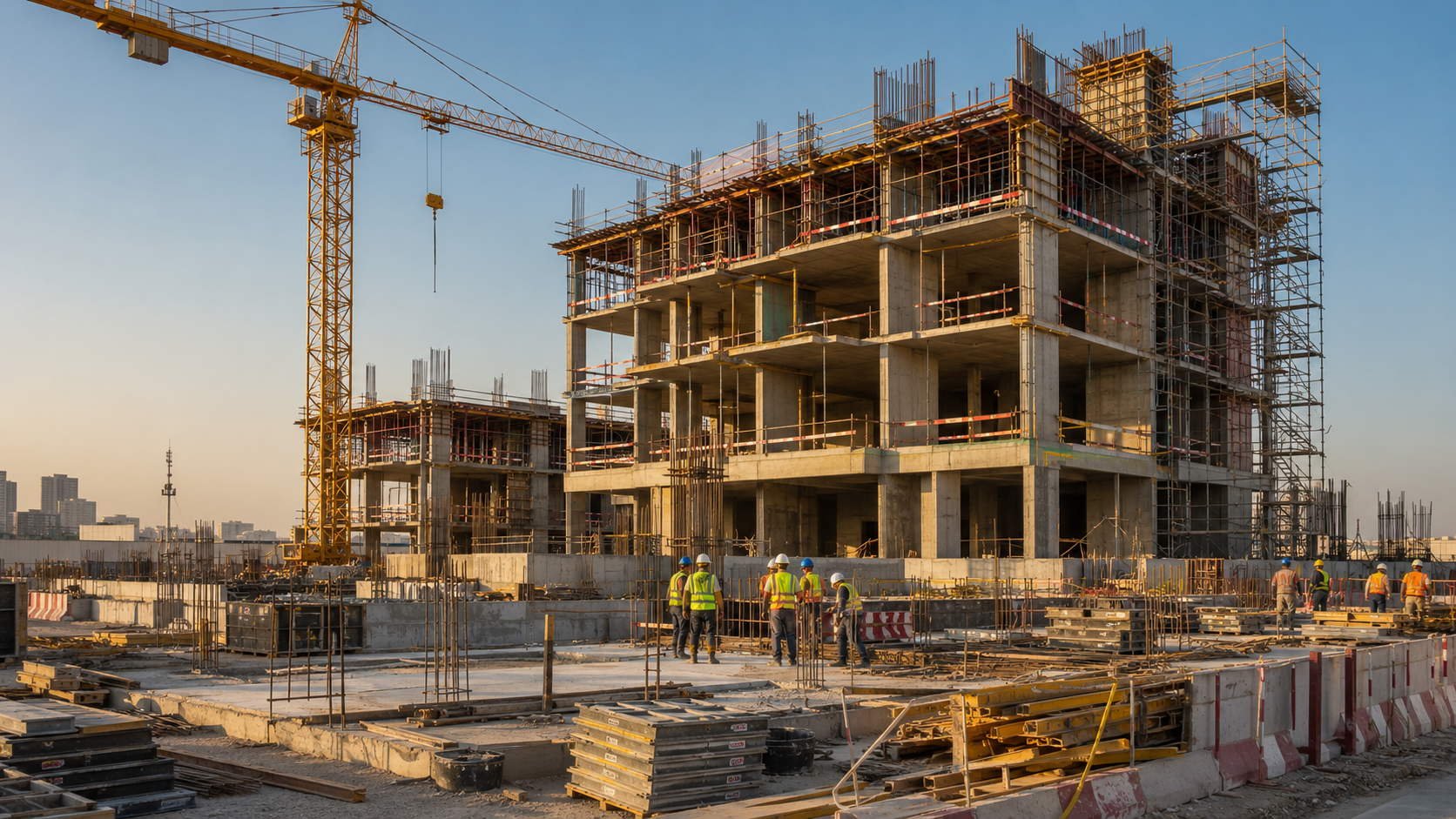 Residential construction site managed by Layl Azlam Establishment